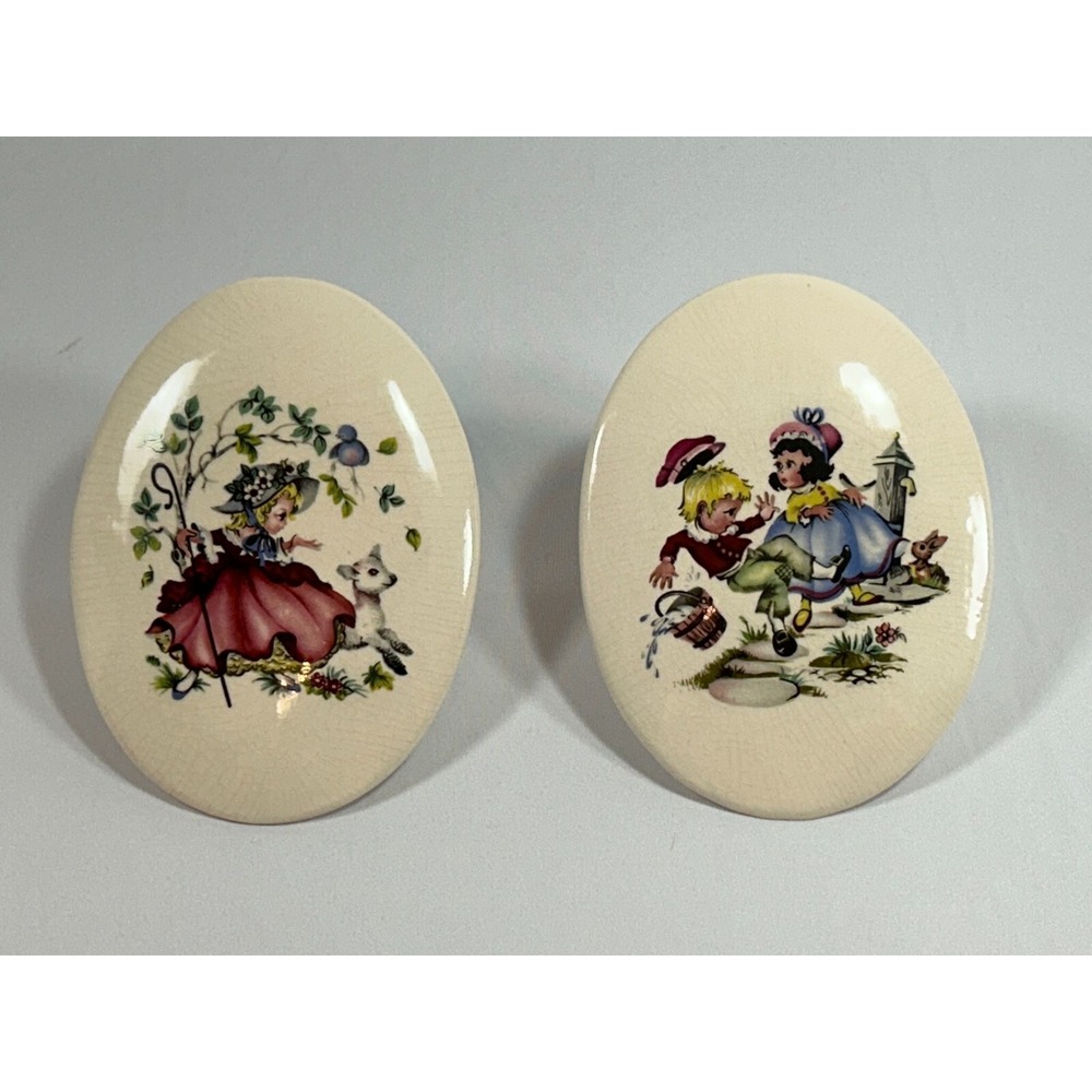 Rare Lord Nelson Jack & Jill, Mary Little Lamb Nursery Rhyme MCM Vintage Plaques
